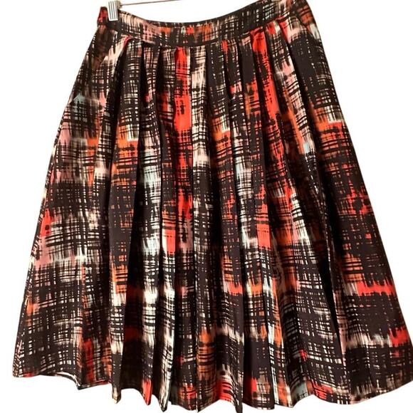 Fynn and Rose Women’s Abstract Pleated Midi Skirt Sz. 4 Anthropologie - Picture 8 of 14